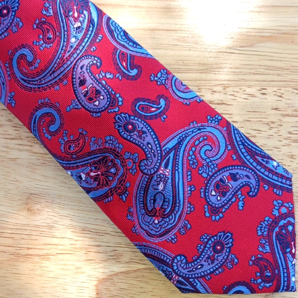 Paisley Red and Blue Men's Tie